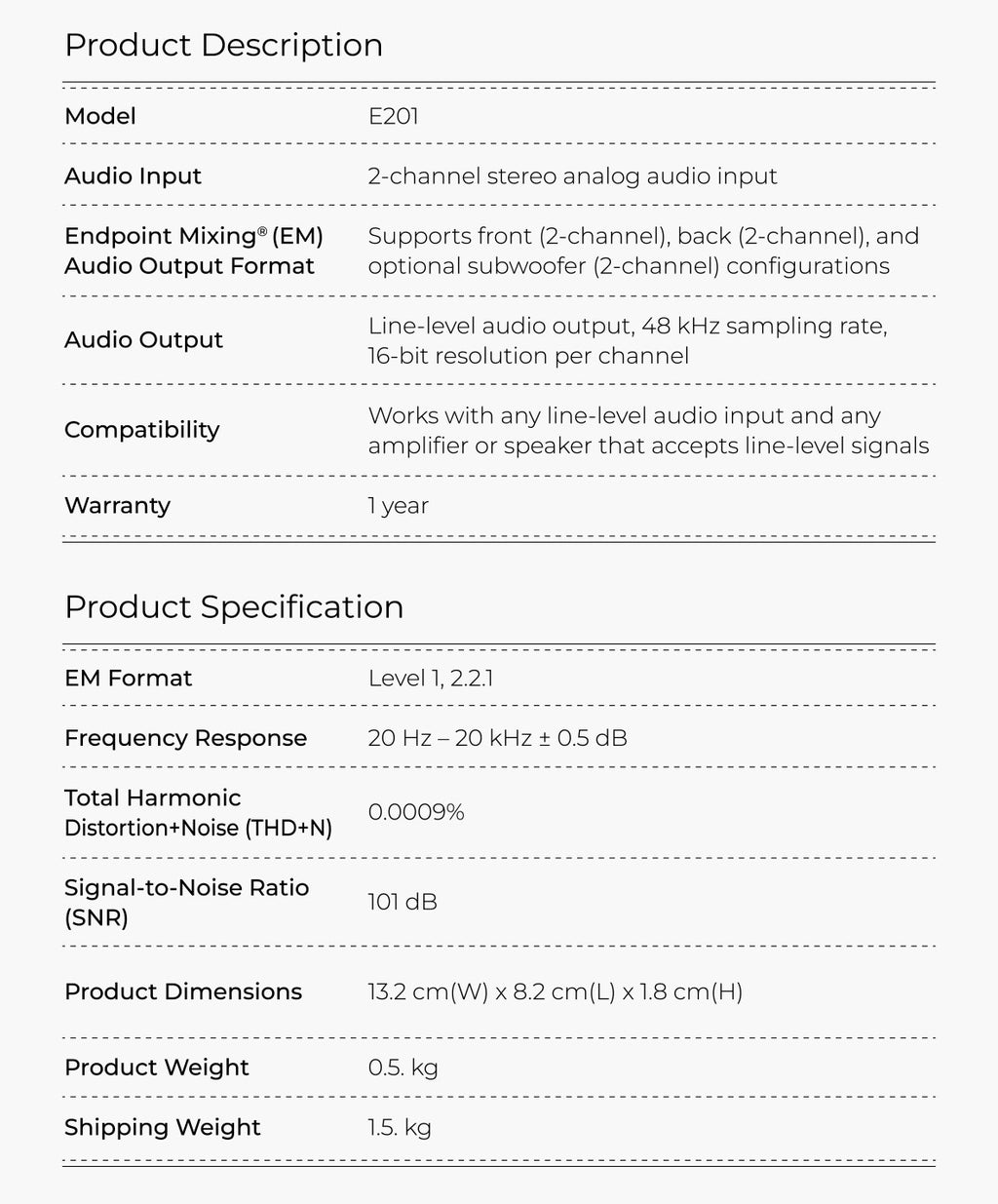 Endpoint Mixing® Sound Enhancer E201 Combo